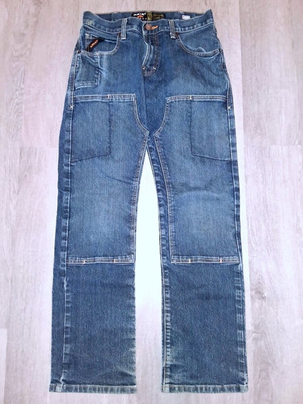 Ariat Rebar M5 Straight Leg Jeans Men's Size 30/32 Distressed Denim Cargo Pants